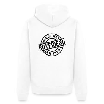 Stempel Worlds best Boyfriend - Unisex Premium Organic Zip Hoodie - white - Back - Thijin (182cm)