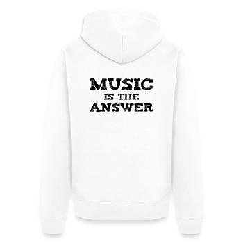 La musique est la réponse - Veste à capuche bio Premium Unisexe - blanc - Dos - Thijin (182cm)