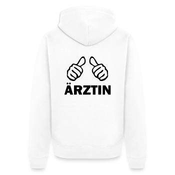 ärztin - Unisex Premium Bio Zip Hoodie - Weiß - Hinten - Thijin (182cm)