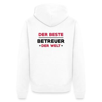 Betreuer Betreuerin Gruppenleiter Kind Gastgeber - Unisex Premium Bio Zip Hoodie - Weiß - Hinten - Thijin (182cm)