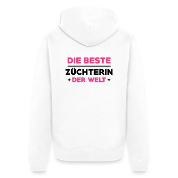 Züchter Züchterin Vieh Ackerbau Bauer Landwirt - Unisex Premium Bio Zip Hoodie - Weiß - Hinten - Thijin (182cm)