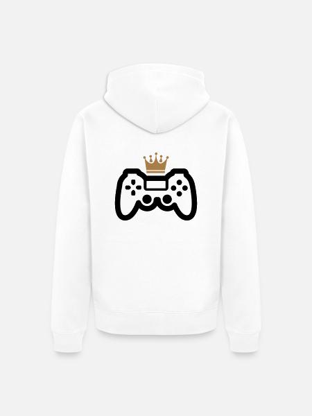 game king - Unisex Premium Organic Zip Hoodie - white