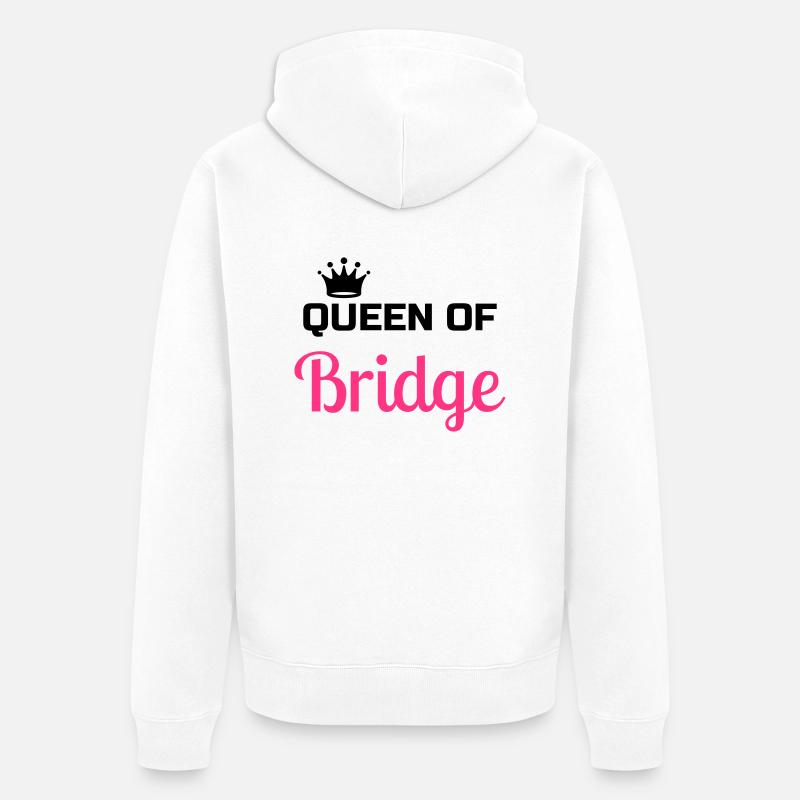 bridge / bridgeur / bridgeuse / cartes - Veste à capuche bio Premium Unisexe - blanc