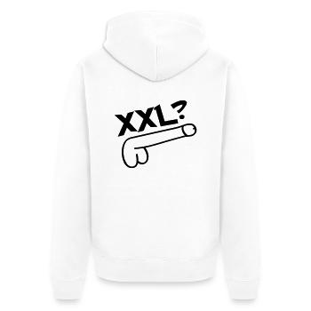 xxl dick - Unisex Premium Bio Zip Hoodie - Weiß - Hinten - Thijin (182cm)