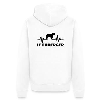 Leonberger - Unisex Premium Bio Zip Hoodie - Weiß - Hinten - Thijin (182cm)