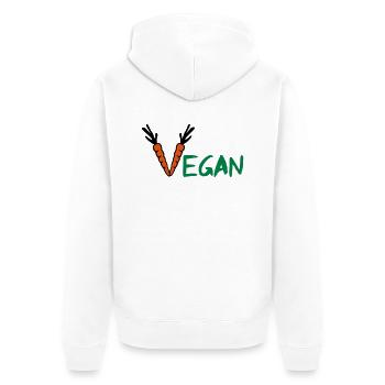 Vegan - Veste à capuche bio Premium Unisexe - blanc - Dos - Thijin (182cm)