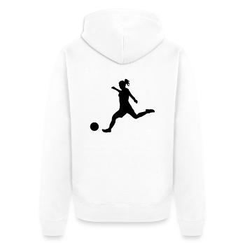 woman_soccer - Veste à capuche bio Premium Unisexe - blanc - Dos - Thijin (182cm)