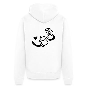 Hand Gesture Thinking - Unisex Premium Organic Zip Hoodie - white - Back - Thijin (182cm)