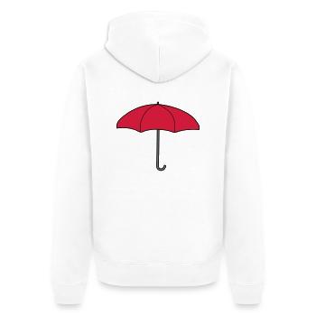 Red Umbrella Design - Unisex Premium Organic Zip Hoodie - white - Back - Thijin (182cm)