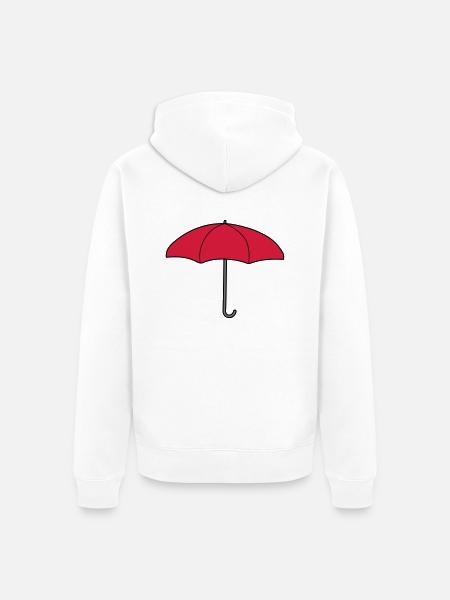 Red Umbrella Design - Unisex Premium Organic Zip Hoodie - white