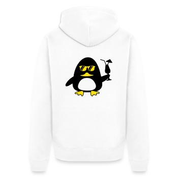 Beach Duck - Unisex Premium Bio Zip Hoodie - Weiß - Hinten - Thijin (182cm)