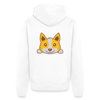 Süßer kleiner Hund Design - Unisex Premium Bio Zip Hoodie - Weiß - Hinten - Thijin (182cm)