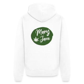 Mary Jane Drop - Unisex Premium Bio Zip Hoodie - Weiß - Hinten - Thijin (182cm)