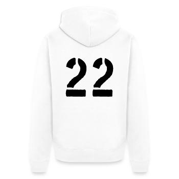 22 - Unisex Premium Organic Zip Hoodie - white - Back - Thijin (182cm)