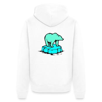 eisbär - Unisex Premium Bio Zip Hoodie - Weiß - Hinten - Thijin (182cm)