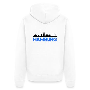 hamburg skyline - Unisex Premium Bio Zip Hoodie - Weiß - Hinten - Thijin (182cm)