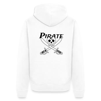 Pirate - Totenschädel - Unisex Premium Bio Zip Hoodie - Weiß - Hinten - Thijin (182cm)