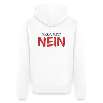 Before you ask: No - Unisex Premium Organic Zip Hoodie - white - Back - Thijin (182cm)