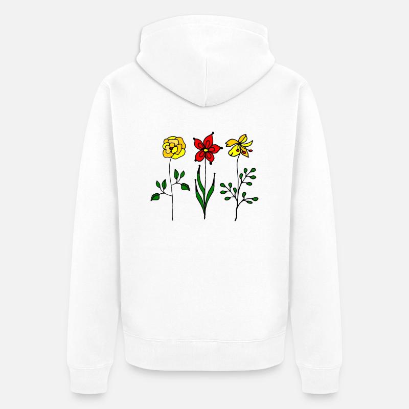 Fleur - Veste à capuche bio Premium Unisexe - blanc