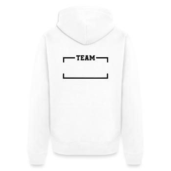team - Unisex Premium Organic Zip Hoodie - white - Back - Thijin (182cm)
