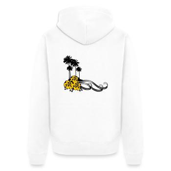 Flower - Palms - Unisex Premium Organic Zip Hoodie - white - Back - Thijin (182cm)
