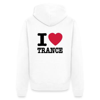 I love trance / I heart trance - Veste à capuche bio Premium Unisexe - blanc - Dos - Thijin (182cm)
