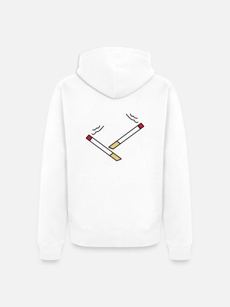 zigarette5 - Unisex Premium Bio Zip Hoodie - Weiß