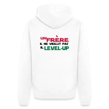 UN frère NE VIEILLIT PAS - Veste à capuche bio Premium Unisexe - blanc - Dos - Thijin (182cm)