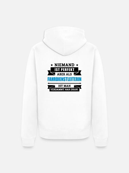 Fun Fahrdienstleiterin - Unisex Premium Bio Zip Hoodie - Weiß