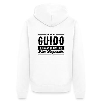 Man Myth Legend Guido - Unisex Premium Organic Zip Hoodie - white - Back - Thijin (182cm)