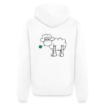 Sheep with clover - Unisex Premium Organic Zip Hoodie - white - Back - Thijin (182cm)