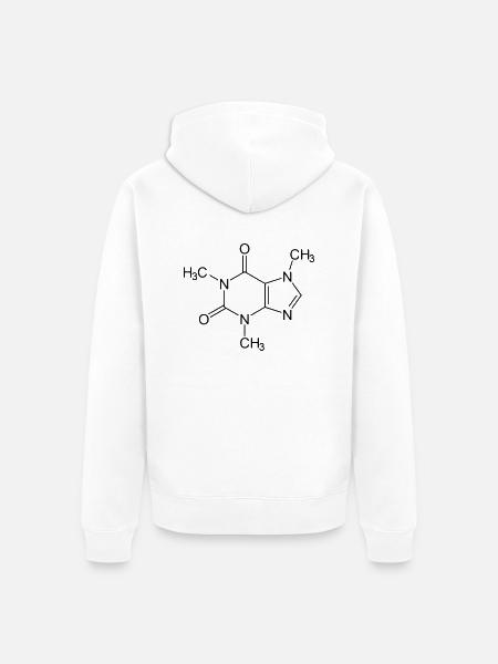 kaffee koffein coffein - Unisex Premium Bio Zip Hoodie - Weiß