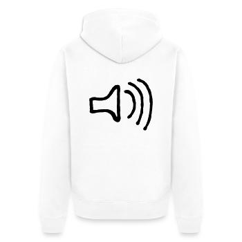 lautsprecher - Unisex Premium Bio Zip Hoodie - Weiß - Hinten - Thijin (182cm)
