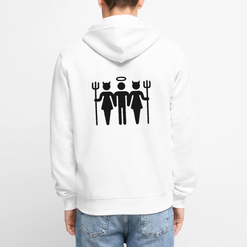 Teufel-Engel-Teufel / Devil-Cherub-Devil (M) Unisex Premium Bio Zip Hoodie