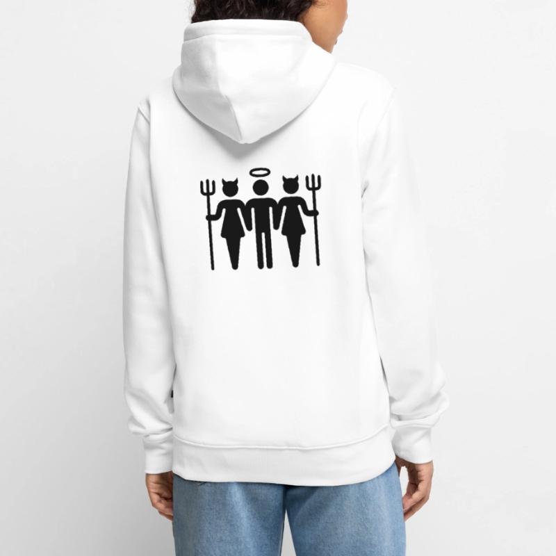 Teufel-Engel-Teufel / Devil-Cherub-Devil (M) Unisex Premium Bio Zip Hoodie