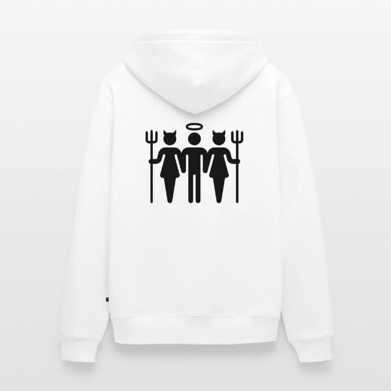 Devil-Cherub-Devil / Teufel-Engel-Teufel (M) Unisex Premium Organic Zip Hoodie