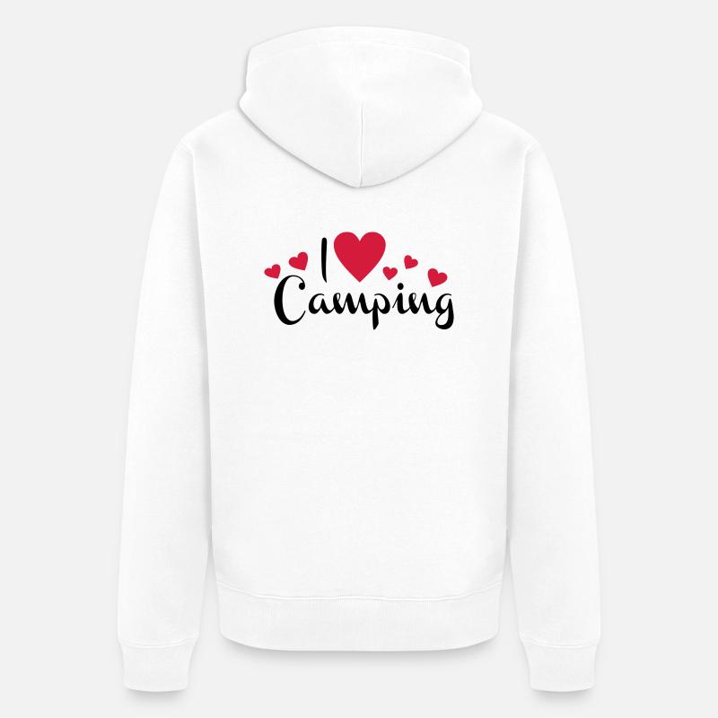 2541614 113588020 camping - Veste à capuche bio Premium Unisexe - blanc