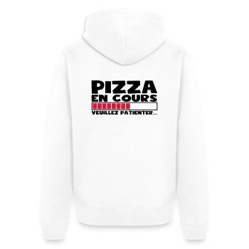 PIZZA EN COURS - Veste à capuche bio Premium Unisexe - blanc - Dos - Thijin (182cm)