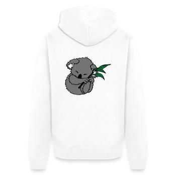 Koala - Unisex Premium Bio Zip Hoodie - Weiß - Hinten - Thijin (182cm)
