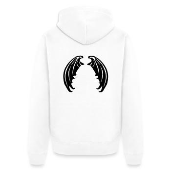 Flügel von Vampiren oder Teufelchen - Unisex Premium Bio Zip Hoodie - Weiß - Hinten - Thijin (182cm)