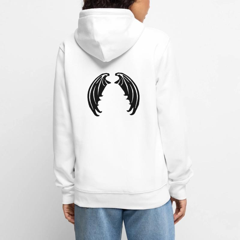 Flügel von Vampiren oder Teufelchen Unisex Premium Bio Zip Hoodie