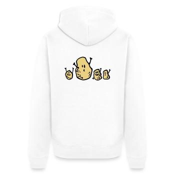 happy potatoes - Unisex Premium Bio Zip Hoodie - Weiß - Hinten - Thijin (182cm)