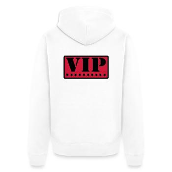 VIP - Unisex Premium Organic Zip Hoodie - white - Back - Thijin (182cm)