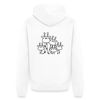 Cute giraffe family 3 children mom dad giraffe - Unisex Premium Organic Zip Hoodie - white - Back - Thijin (182cm)