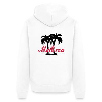 Mallorca 2C - Farbwechsel - Unisex Premium Bio Zip Hoodie - Weiß - Hinten - Thijin (182cm)