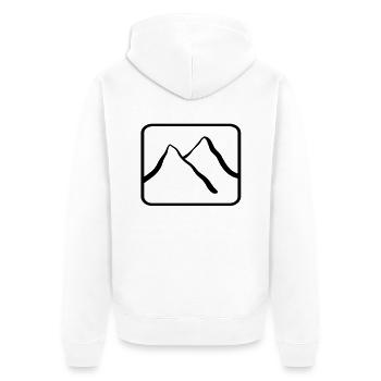 apres ski - Unisex Premium Bio Zip Hoodie - Weiß - Hinten - Thijin (182cm)