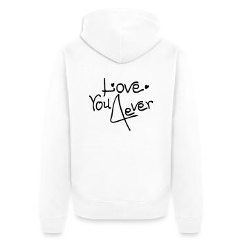 Aimez-vous 4Ever - Veste à capuche bio Premium Unisexe - blanc - Dos - Thijin (182cm)