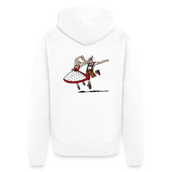 Sauter bavarois Danseur Couple - Veste à capuche bio Premium Unisexe - blanc - Dos - Thijin (182cm)