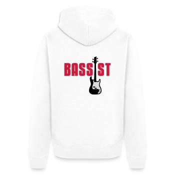 bassist - Unisex Premium Bio Zip Hoodie - Weiß - Hinten - Thijin (182cm)