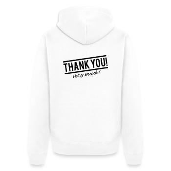 thank_you_very_much_di1 - Unisex Premium Organic Zip Hoodie - white - Back - Thijin (182cm)
